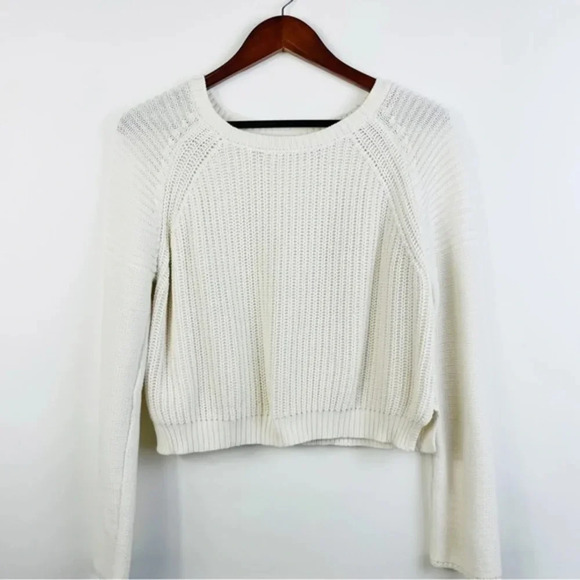 ZARA KNIT Beige Long Sleeve Knit Sweater Size Large - Picture 2 of 5